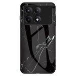 For Xiaomi Redmi K70E 5G / Poco X6 Pro 5G Case Marble Pattern Tempered Glass+PC+TPU Cover