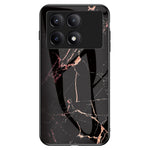 For Xiaomi Redmi K70E 5G / Poco X6 Pro 5G Case Marble Pattern Tempered Glass+PC+TPU Cover