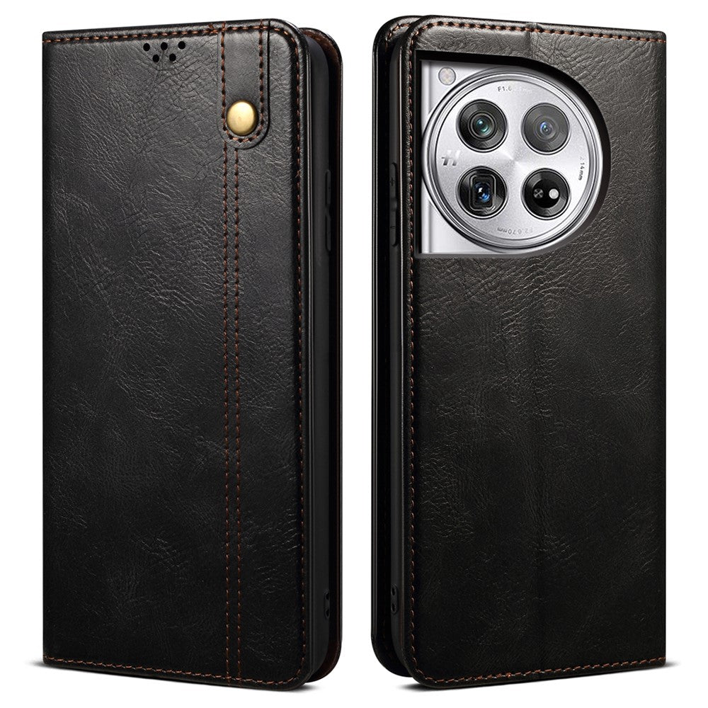 OnePlus Ace 3 5G / 12R 5G-skal Waxy Crazy Horse Texture PU-läderfodral mobilplånbok
