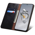 OnePlus Ace 3 5G / 12R 5G-skal Waxy Crazy Horse Texture PU-läderfodral mobilplånbok