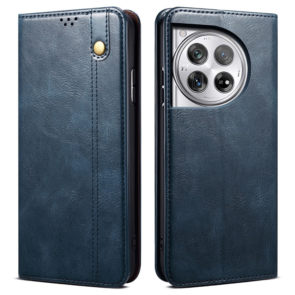 OnePlus Ace 3 5G / 12R 5G-skal Waxy Crazy Horse Texture PU-läderfodral mobilplånbok