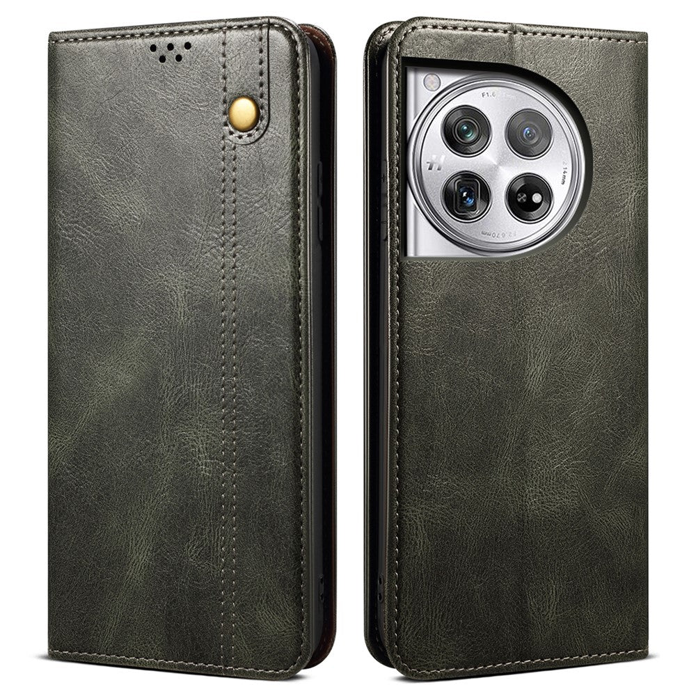 OnePlus Ace 3 5G / 12R 5G-skal Waxy Crazy Horse Texture PU-läderfodral mobilplånbok