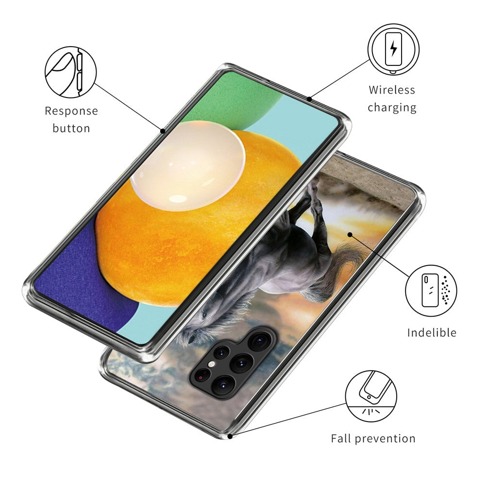 For Samsung Galaxy S24 Ultra Case Soft TPU Phone Back Cover Pattern Printing