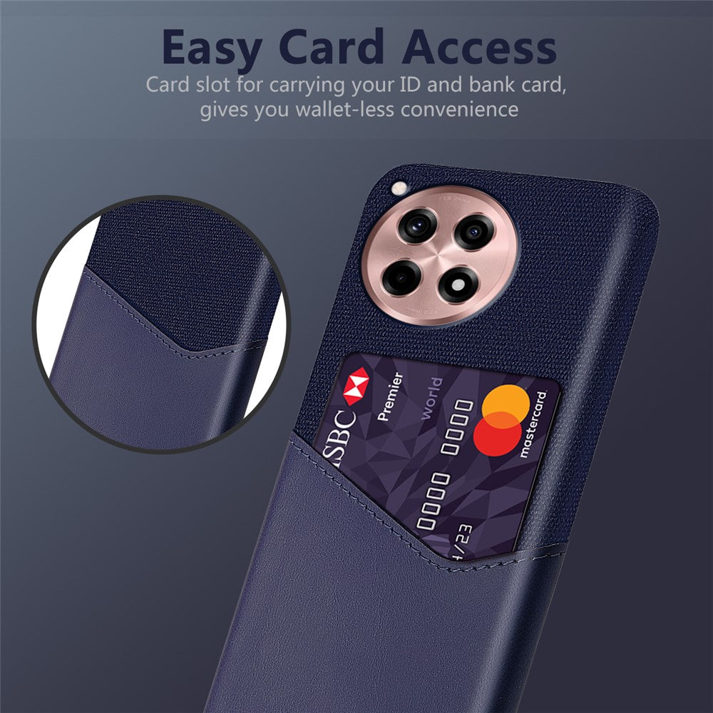 For OnePlus Ace 3 5G / 12R 5G Case Cloth Texture PU Leather+PC Card Holder Phone Cover
