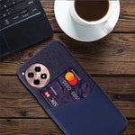 For OnePlus Ace 3 5G / 12R 5G Case Cloth Texture PU Leather+PC Card Holder Phone Cover