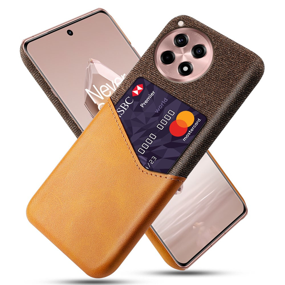 For OnePlus Ace 3 5G / 12R 5G Case Cloth Texture PU Leather+PC Card Holder Phone Cover