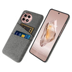 OnePlus Ace 3 5G / 12R 5G-skal med tygstruktur, hårt PC-skal med dubbla korthållare