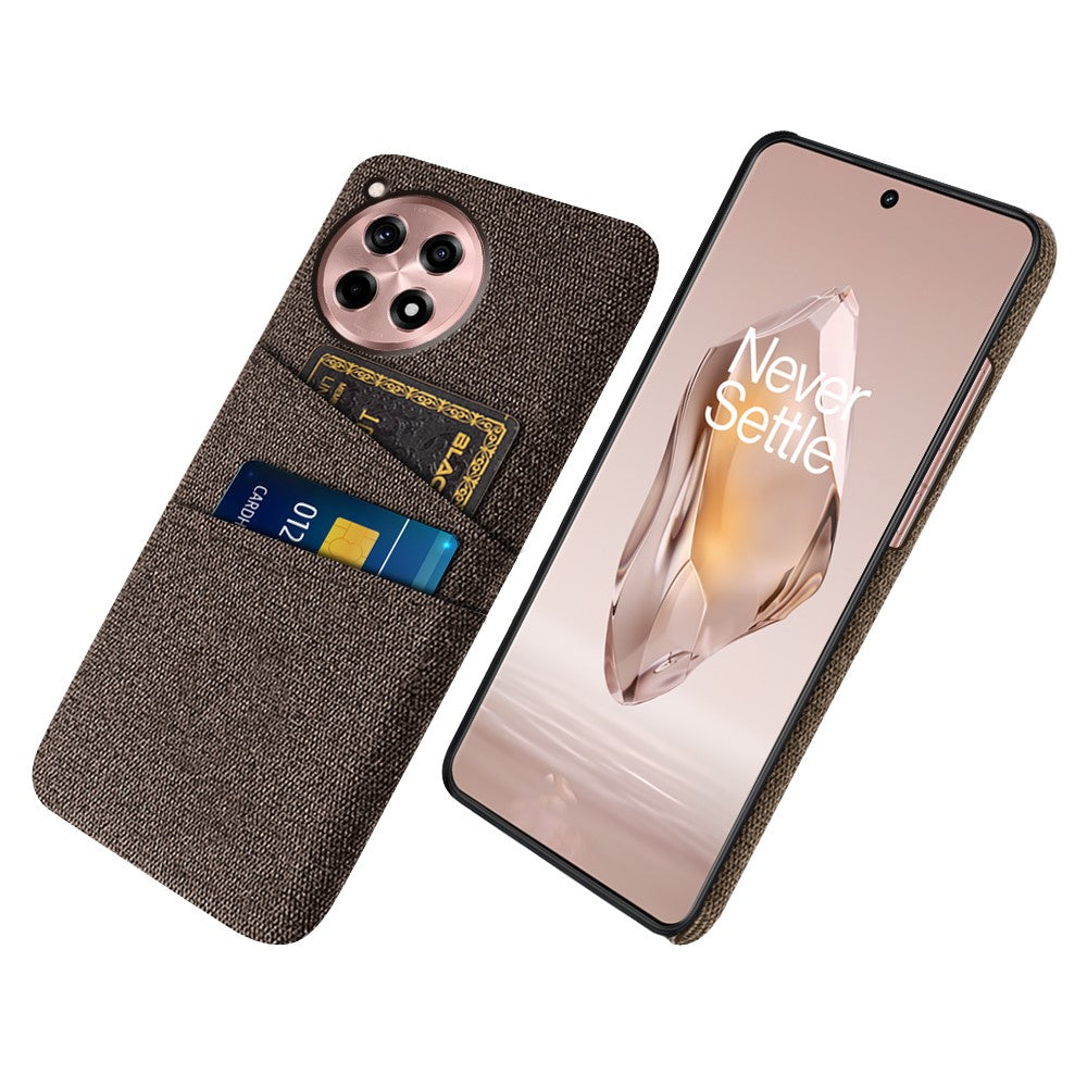 OnePlus Ace 3 5G / 12R 5G-skal med tygstruktur, hårt PC-skal med dubbla korthållare