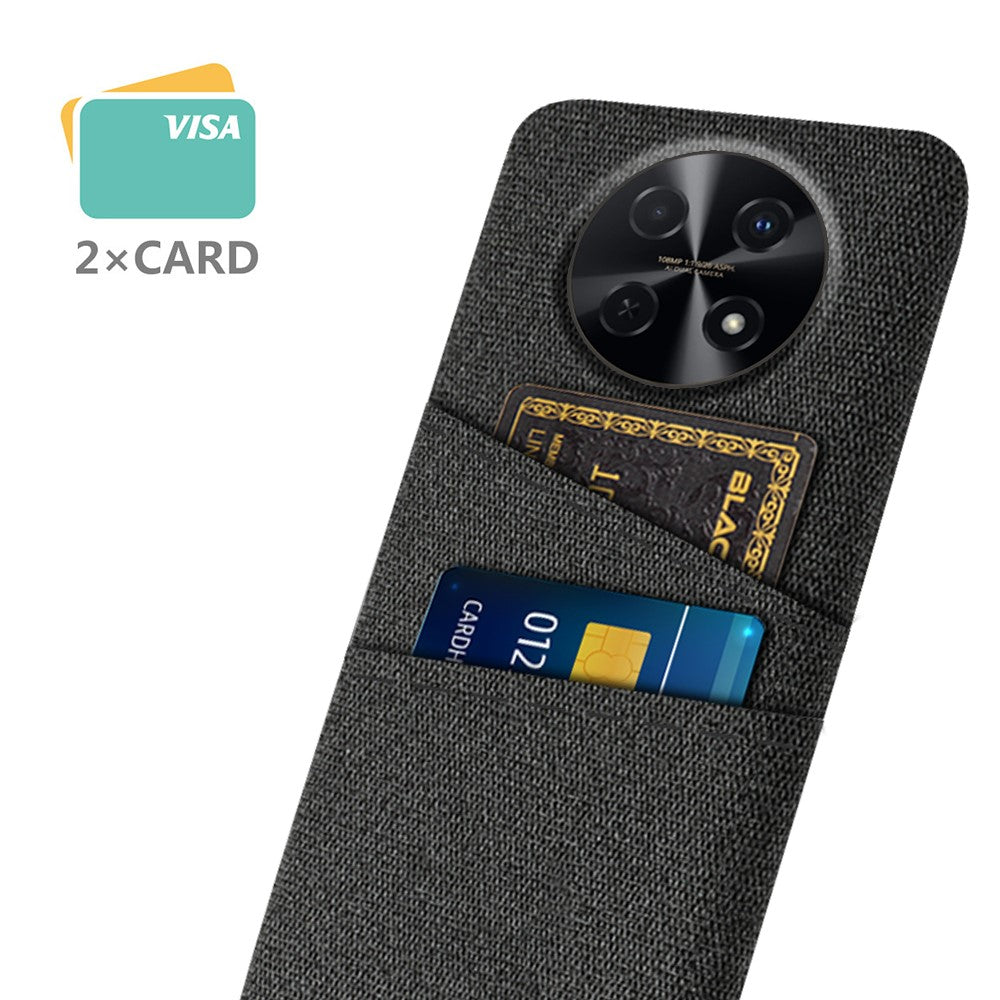 For Huawei Enjoy 70 Pro Phone Case Dual Card Slots Cloth Texture PC Cover