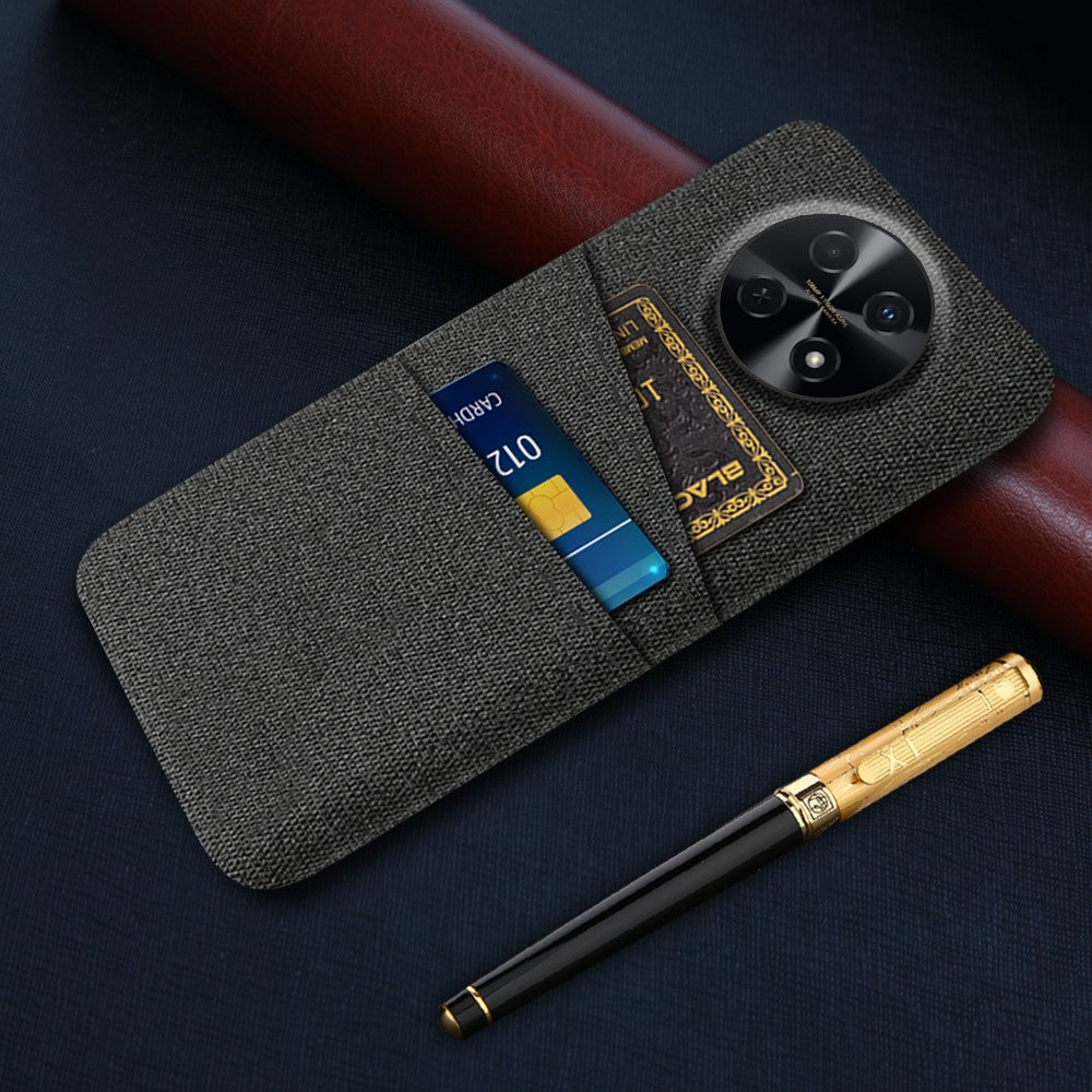 For Huawei Enjoy 70 Pro Phone Case Dual Card Slots Cloth Texture PC Cover