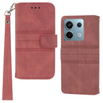 For Xiaomi Redmi Note 13 Pro 5G / Poco X6 5G Cover Soft PU Leather Imprinted Pattern Phone Case with Hand Strap