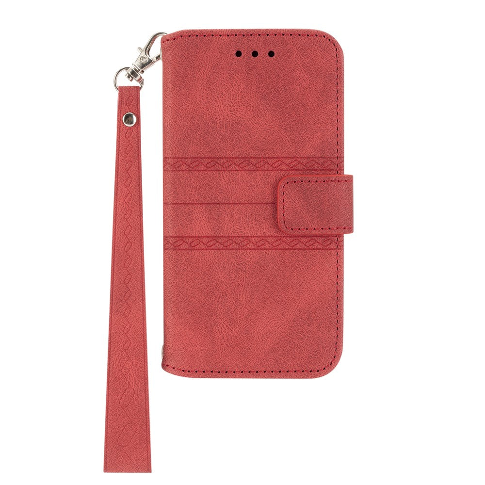 For Xiaomi Redmi Note 13 Pro 5G / Poco X6 5G Cover Soft PU Leather Imprinted Pattern Phone Case with Hand Strap