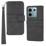For Xiaomi Redmi Note 13 Pro 5G / Poco X6 5G Cover Soft PU Leather Imprinted Pattern Phone Case with Hand Strap