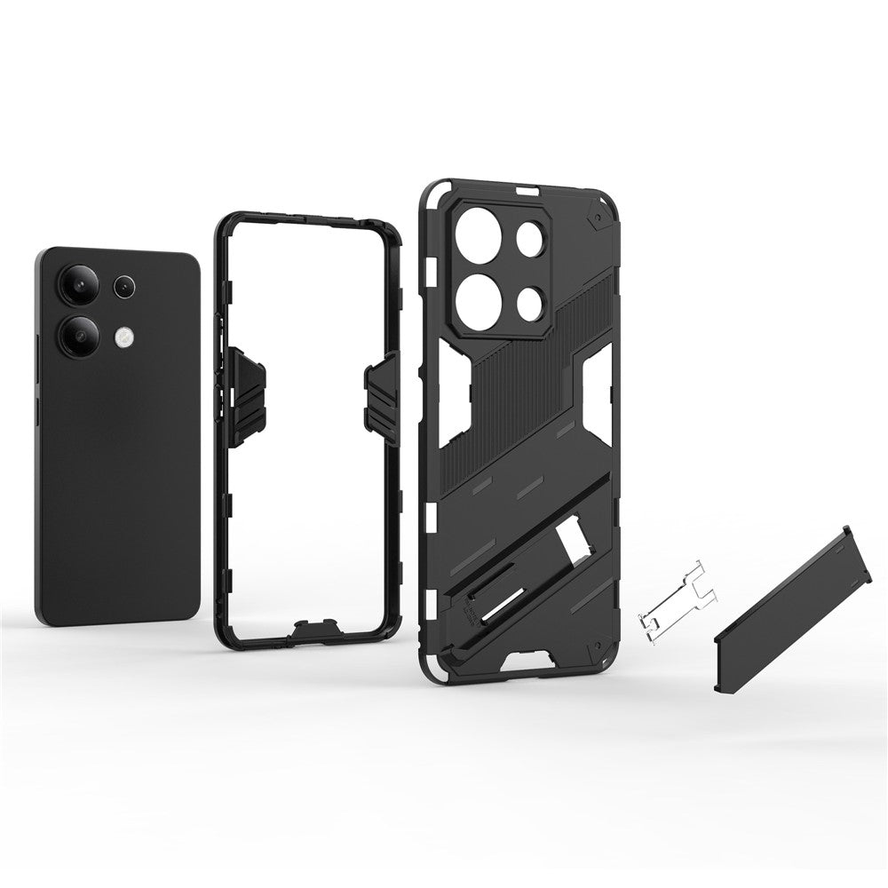 For Xiaomi Redmi Note 13 4G Phone Case Kickstand PC+TPU Drop-proof Back Shell