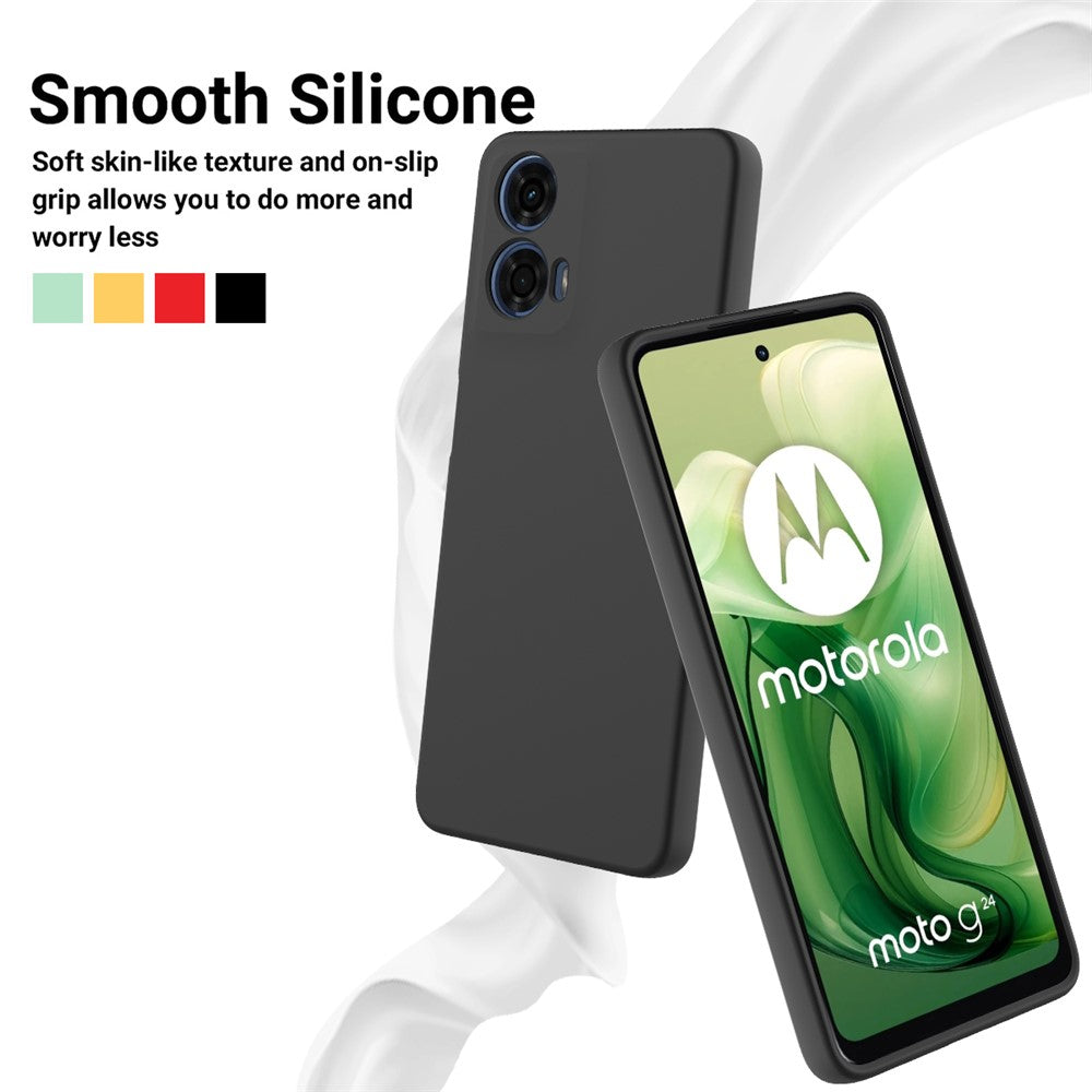 For Motorola Moto G04 4G / G24 4G Case Liquid Anti-scratch Silicone Fiber Lining Phone Cover