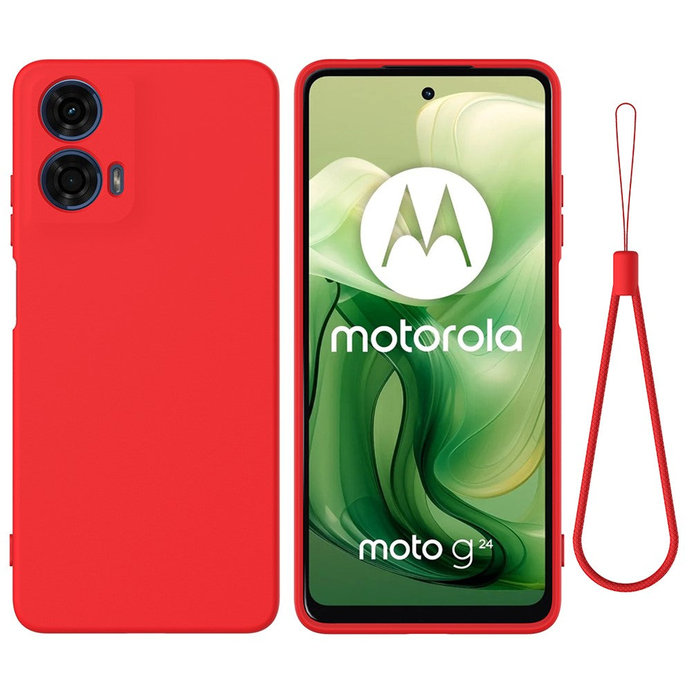 For Motorola Moto G04 4G / G24 4G Case Liquid Anti-scratch Silicone Fiber Lining Phone Cover