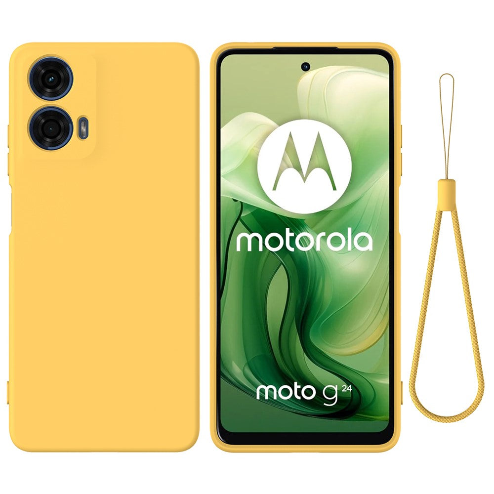 For Motorola Moto G04 4G / G24 4G Case Liquid Anti-scratch Silicone Fiber Lining Phone Cover