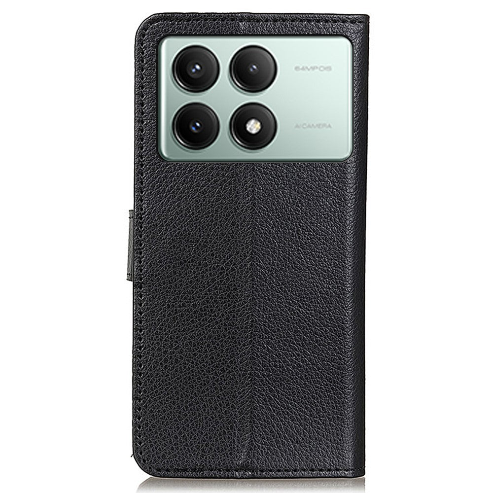 For Xiaomi Redmi K70E 5G / Poco X6 Pro 5G Case PU Leather Litchi Texture Wallet Phone Cover