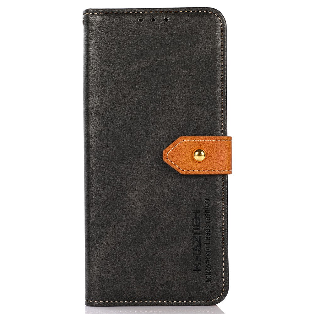 KHAZNEH For Xiaomi Redmi K70E 5G / Poco X6 Pro 5G Case Golden Magnetic Buckle Wallet Phone Protector