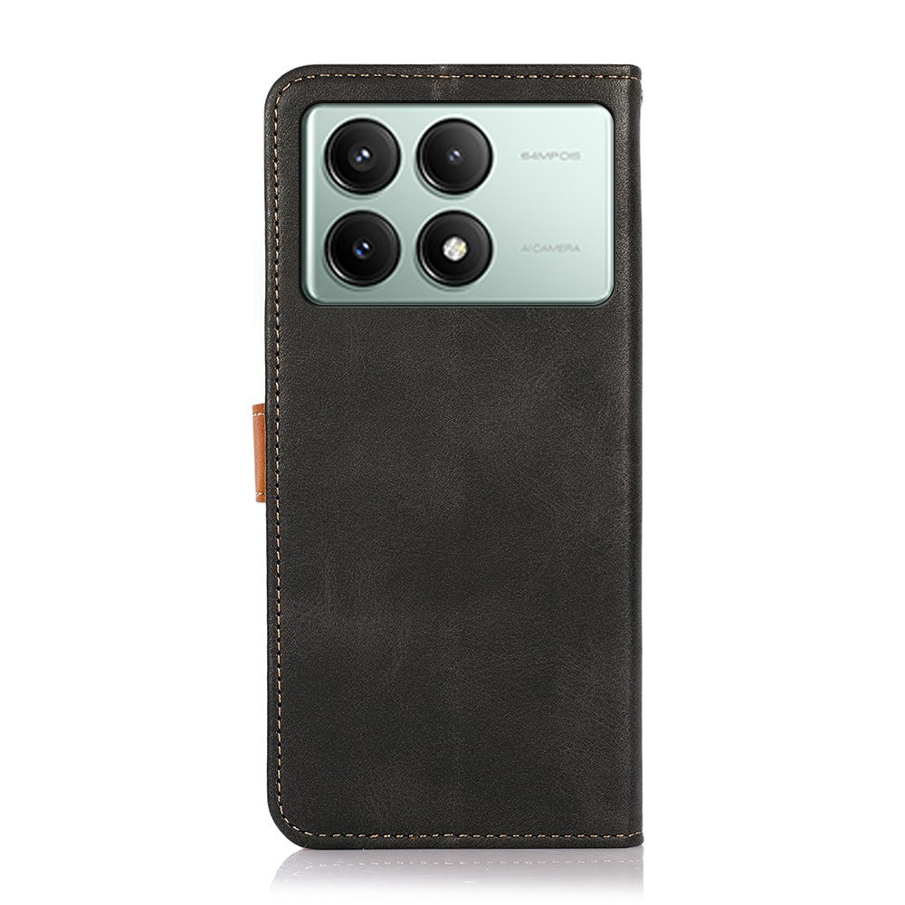 KHAZNEH For Xiaomi Redmi K70E 5G / Poco X6 Pro 5G Case Golden Magnetic Buckle Wallet Phone Protector