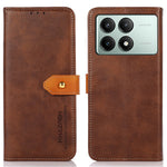 KHAZNEH For Xiaomi Redmi K70E 5G / Poco X6 Pro 5G Case Golden Magnetic Buckle Wallet Phone Protector