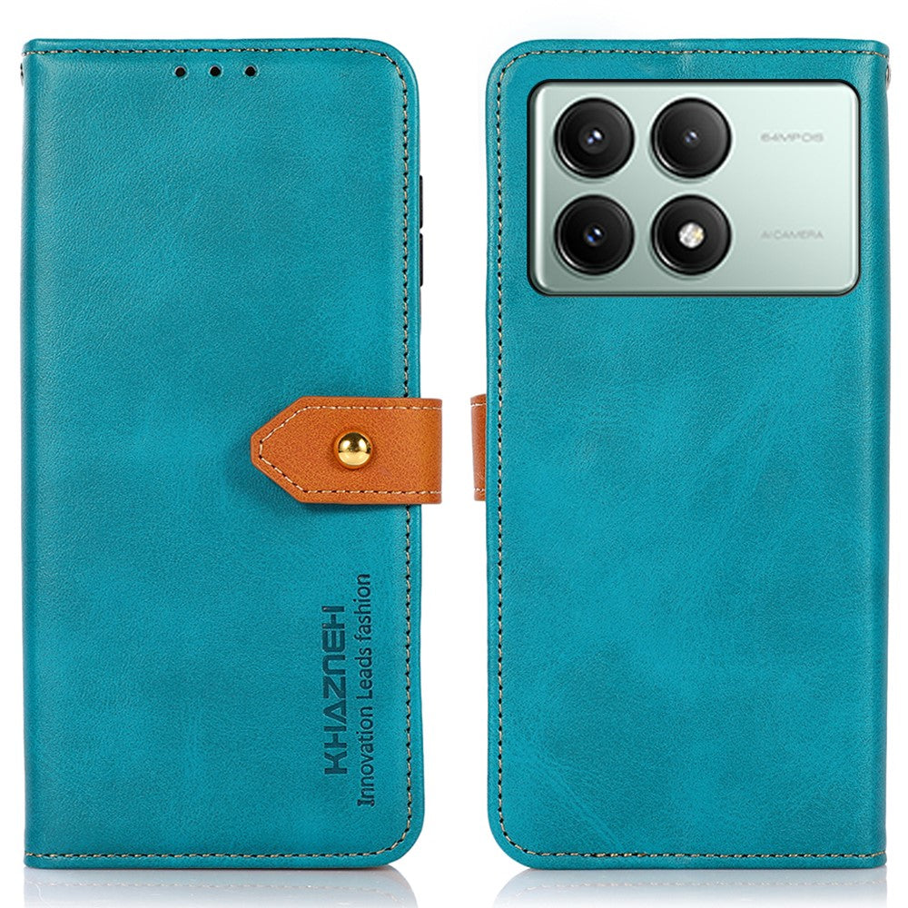 KHAZNEH For Xiaomi Redmi K70E 5G / Poco X6 Pro 5G Case Golden Magnetic Buckle Wallet Phone Protector