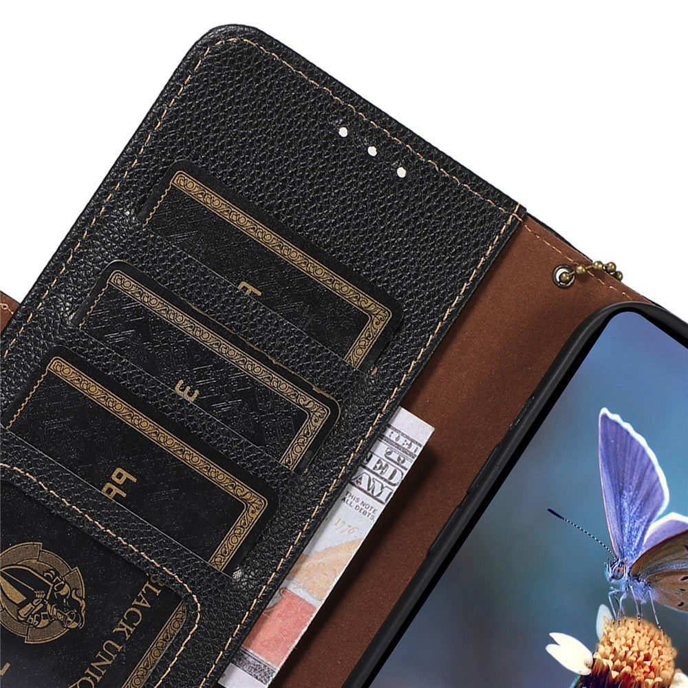 For Xiaomi Redmi Note 13 4G Wallet Case Genuine Cow Leather Phone Cover RFID Blocking