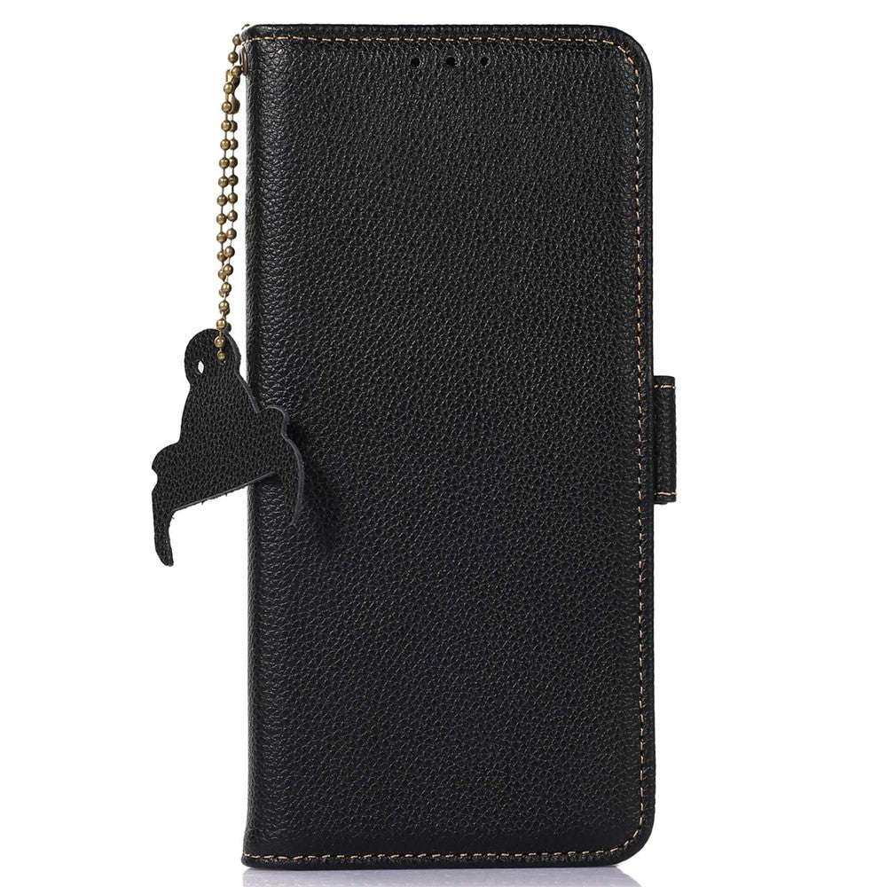 For Xiaomi Redmi Note 13 4G Wallet Case Genuine Cow Leather Phone Cover RFID Blocking