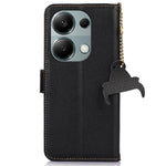 For Xiaomi Redmi Note 13 4G Wallet Case Genuine Cow Leather Phone Cover RFID Blocking