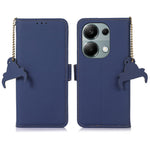 For Xiaomi Redmi Note 13 4G Wallet Case Genuine Cow Leather Phone Cover RFID Blocking