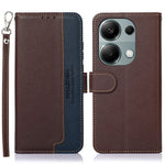KHAZNEH For Xiaomi Redmi Note 13 4G Phone Case with RFID Blocking Litchi Texture PU Leather Cover