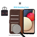 KHAZNEH For Xiaomi Redmi Note 13 4G Phone Case with RFID Blocking Litchi Texture PU Leather Cover