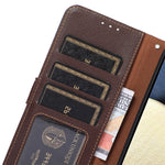 KHAZNEH For Xiaomi Redmi Note 13 4G Phone Case with RFID Blocking Litchi Texture PU Leather Cover