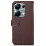 KHAZNEH For Xiaomi Redmi Note 13 4G Phone Case with RFID Blocking Litchi Texture PU Leather Cover