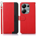 KHAZNEH For Xiaomi Redmi Note 13 4G Phone Case with RFID Blocking Litchi Texture PU Leather Cover