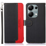 KHAZNEH For Xiaomi Redmi Note 13 4G Phone Case with RFID Blocking Litchi Texture PU Leather Cover