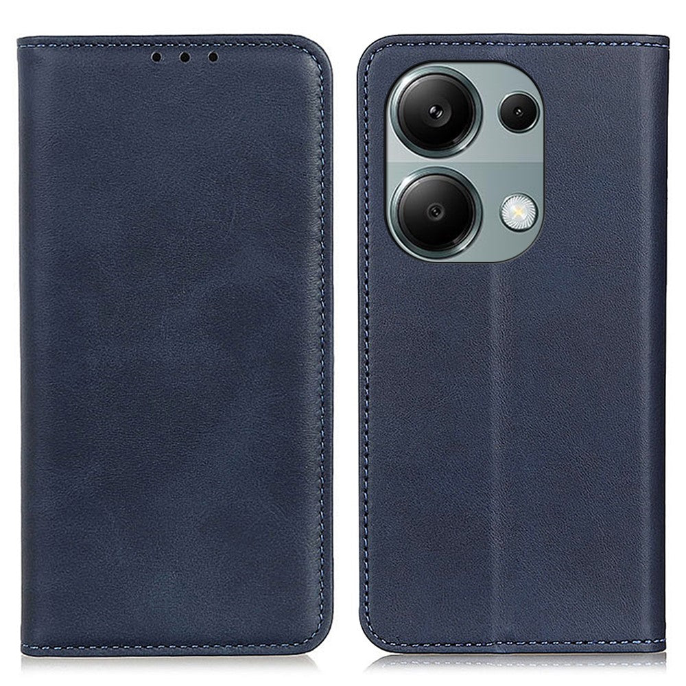 For Xiaomi Redmi Note 13 4G Split Leather Case Magnetic Closure Phone Cover Viewing Stand