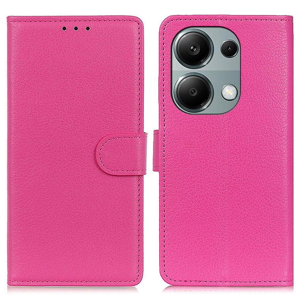 For Xiaomi Redmi Note 13 4G PU Leather Case Litchi Texture Protective Cover