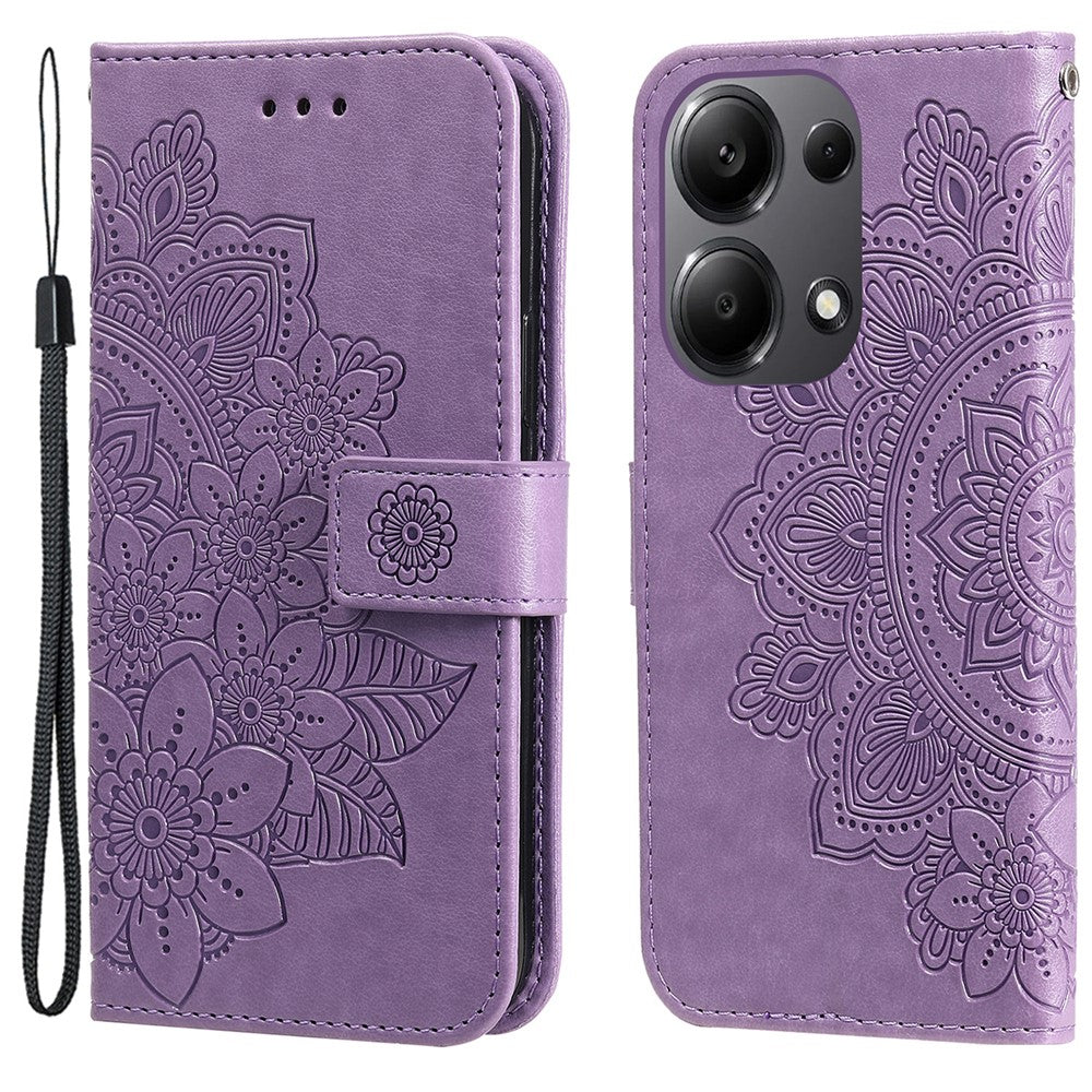For Xiaomi Redmi Note 14S 4G / Note 13 Pro 4G / Poco M6 Pro 4G Case Floral Pattern PU Leather Wallet Stand Phone Cover