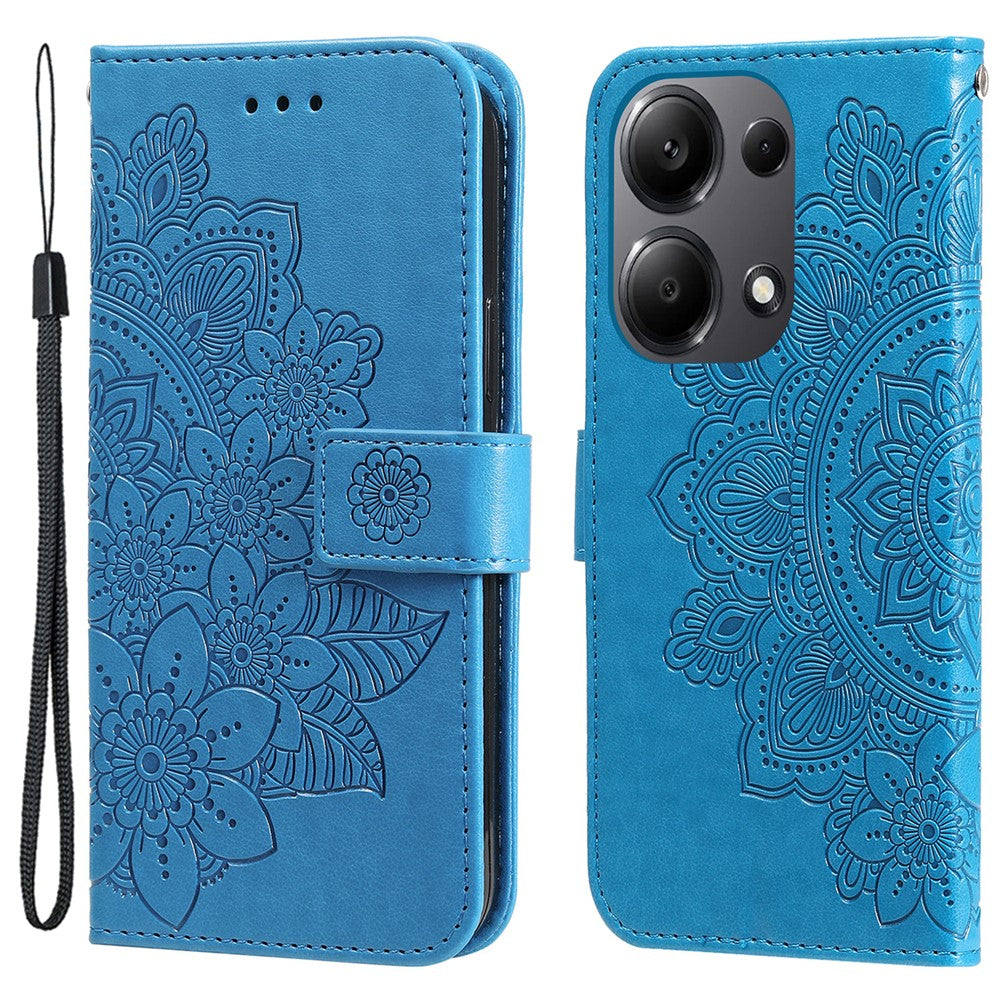 For Xiaomi Redmi Note 14S 4G / Note 13 Pro 4G / Poco M6 Pro 4G Case Floral Pattern PU Leather Wallet Stand Phone Cover