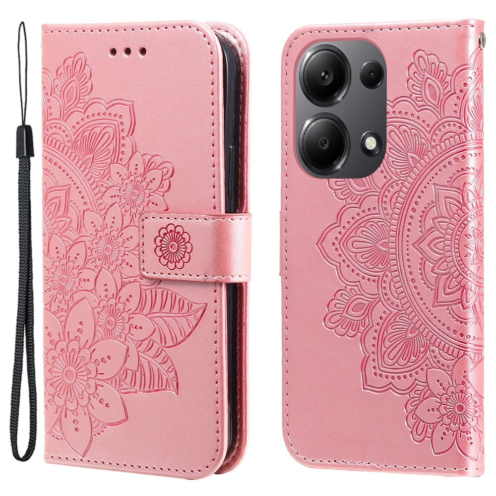 For Xiaomi Redmi Note 14S 4G / Note 13 Pro 4G / Poco M6 Pro 4G Case Floral Pattern PU Leather Wallet Stand Phone Cover