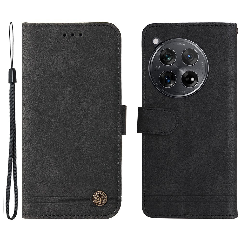 OnePlus 12R 5G / Ace 3 5G Läderplånboksfodral Skin Touch mobilfodral Stativ med Rem