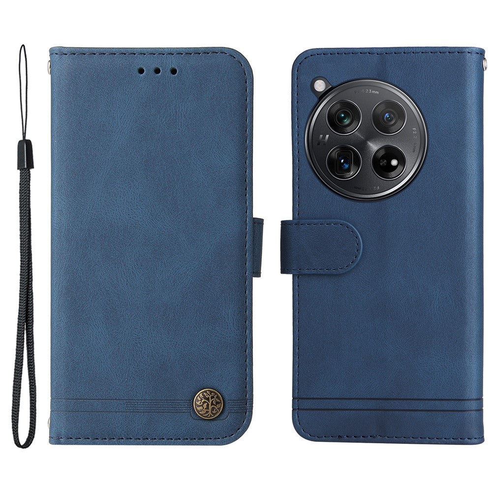 OnePlus 12R 5G / Ace 3 5G Läderplånboksfodral Skin Touch mobilfodral Stativ med Rem