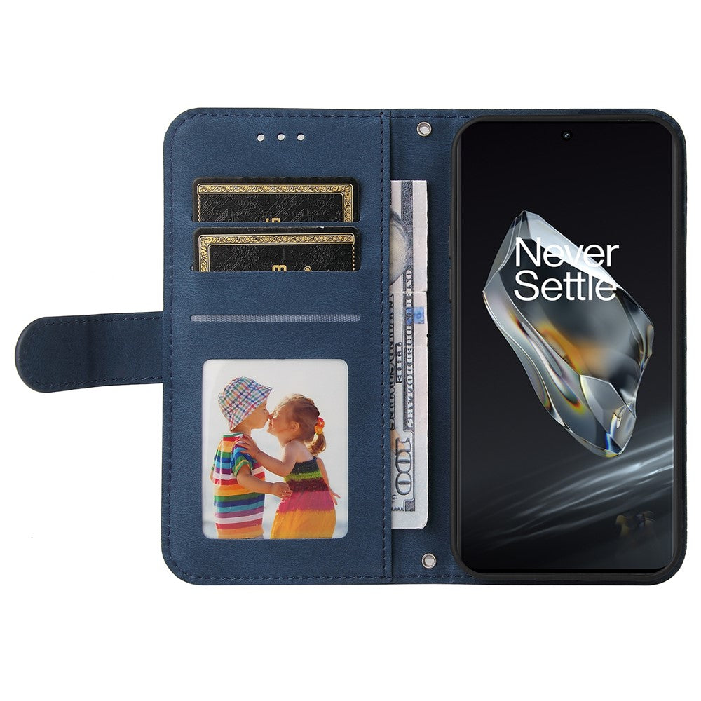 OnePlus 12R 5G / Ace 3 5G Läderplånboksfodral Skin Touch mobilfodral Stativ med Rem