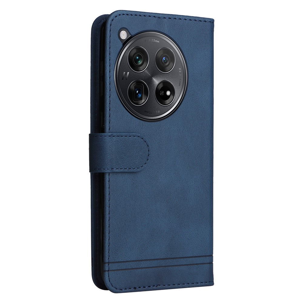 OnePlus 12R 5G / Ace 3 5G Läderplånboksfodral Skin Touch mobilfodral Stativ med Rem