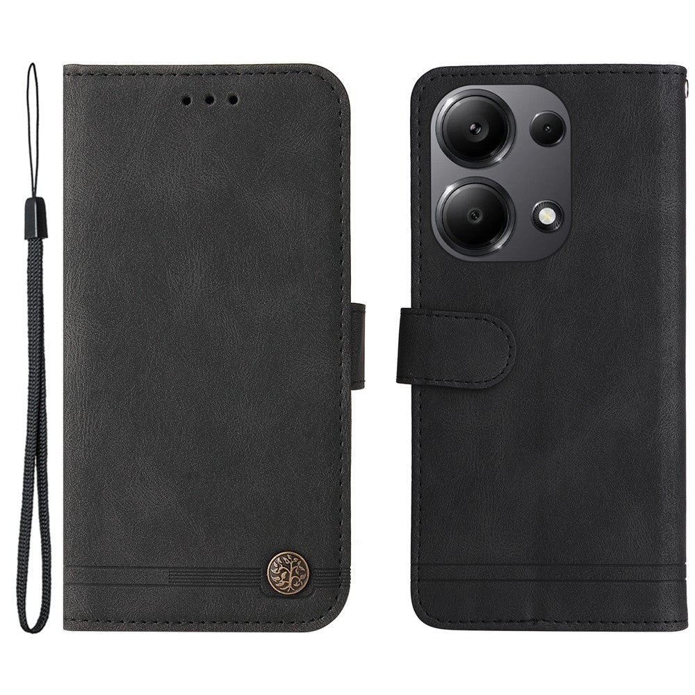 For Xiaomi Redmi Note 14S 4G / Note 13 Pro 4G / Poco M6 Pro 4G Leather Wallet Cases Skin Touch Phone Cover Stand with Strap