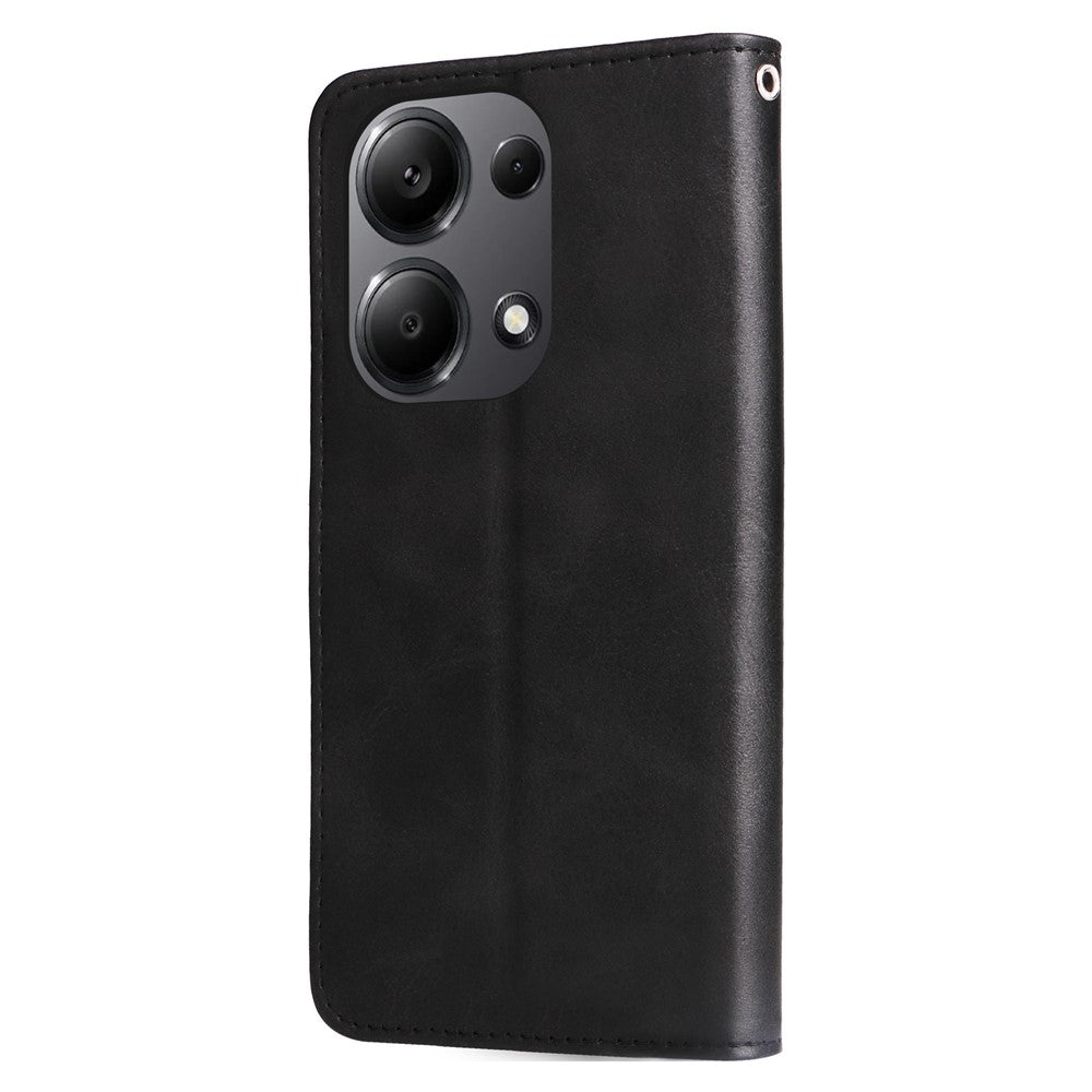 For Xiaomi Redmi Note 14S 4G / Note 13 Pro 4G / Poco M6 Pro 4G Case Leather Anti-Drop Cover with Zipper Pocket