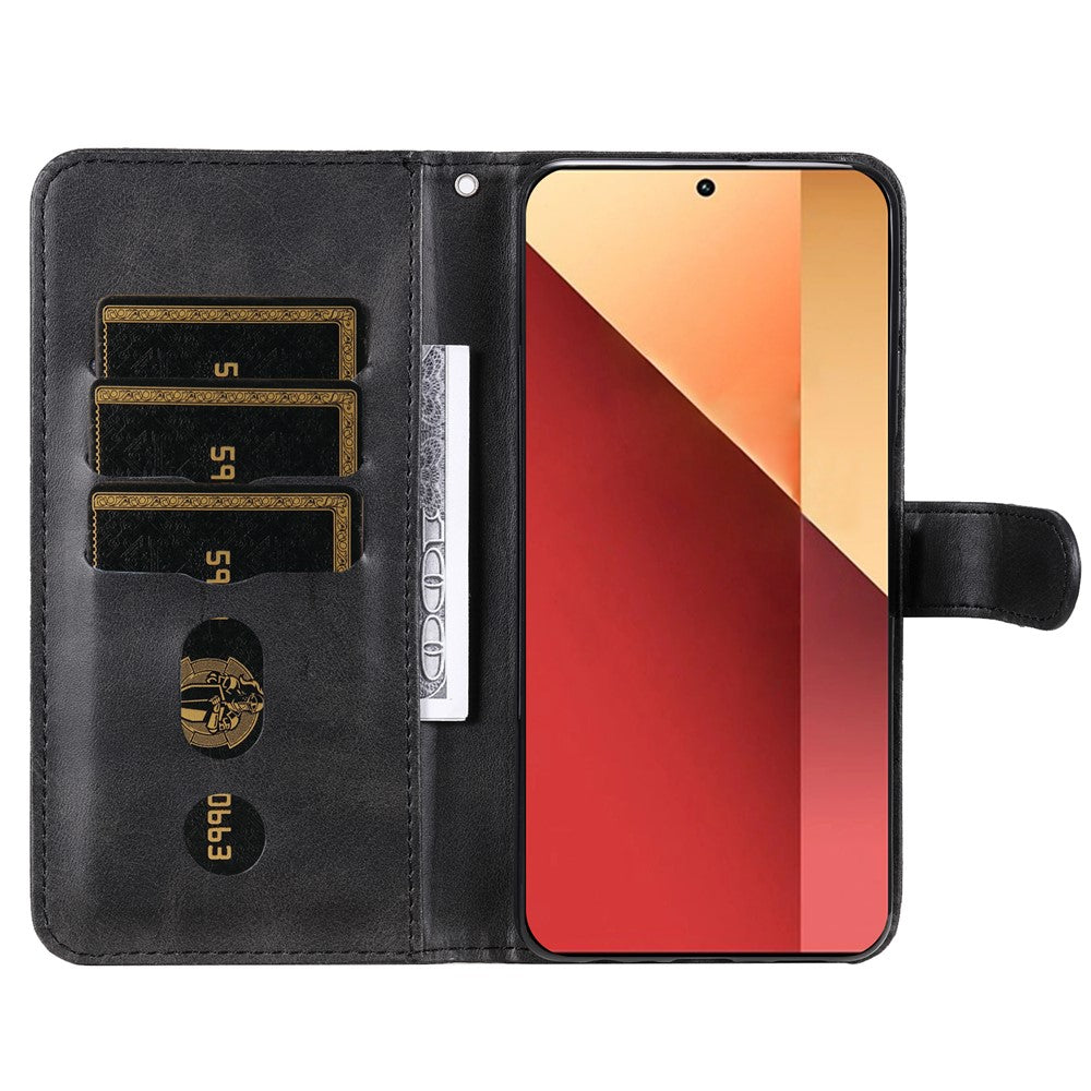 For Xiaomi Redmi Note 14S 4G / Note 13 Pro 4G / Poco M6 Pro 4G Case Leather Anti-Drop Cover with Zipper Pocket
