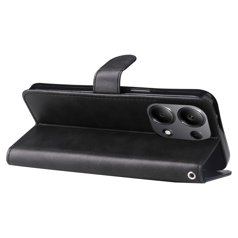 For Xiaomi Redmi Note 14S 4G / Note 13 Pro 4G / Poco M6 Pro 4G Case Leather Anti-Drop Cover with Zipper Pocket