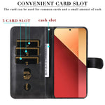 For Xiaomi Redmi Note 14S 4G / Note 13 Pro 4G / Poco M6 Pro 4G Case Leather Anti-Drop Cover with Zipper Pocket